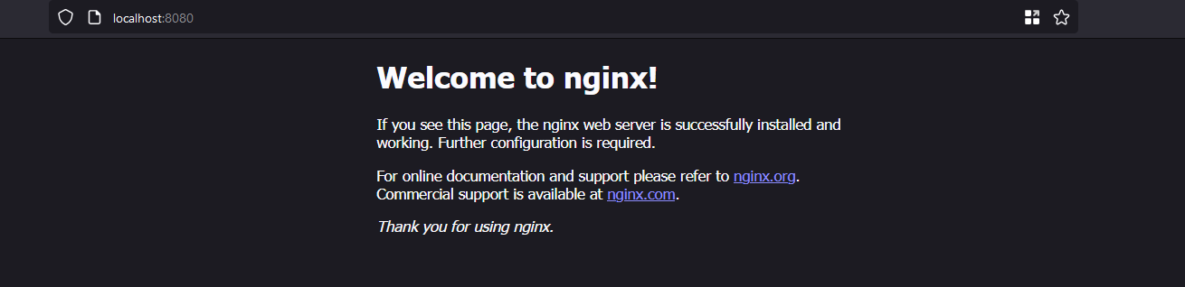 Nginx Container Result