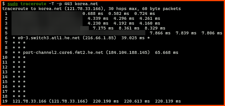 Traceroute TCP 443